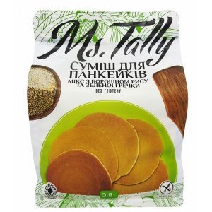 Суміш Ms.Tally для панкейків мікс з борошном рису та зеленої гречки 800г