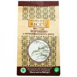 Борошно World`s Rice з нешліфованого рису 900г,  World`s Rice, Борошно