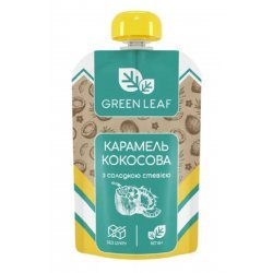 Карамель кокосова Green Leaf зі стевією 90г,  Green Leaf, Згущене молоко, вершки, соуси