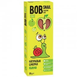 Цукерки фруктові Bob Snail яблуко без цукру 30г,  Bob Snail, Цукерки