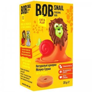 Цукерки фруктові Bob Snail яблучно-грушеві без цукру з іграшкою 20г