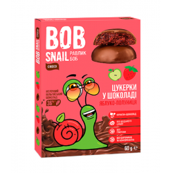 Цукерки фруктові Bob Snail яблучно-полуничні в шоколаді без цукру 60г,  Bob Snail, Батончики, пастила і чурчхела