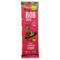 Цукерка фруктова Bob Snail яблучно-полунична без цукру 14г,  Bob Snail, Батончики, пастила і чурчхела
