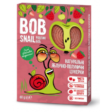 Цукерки фруктові Bob Snail яблучно-полуничні без цукру 60г