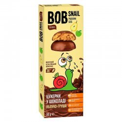 Цукерки фруктові Bob Snail яблуко-груша в молочному шоколаді DIA 30г,  Bob Snail, Батончики, пастила і чурчхела