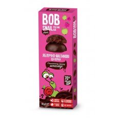 Конфеты фруктовые Bob Snail яблочно-малиновые в черном шоколаде DIA 30г