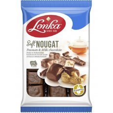 Цукерки Lonka нуга з арахісом  в молочному шоколаді 220г