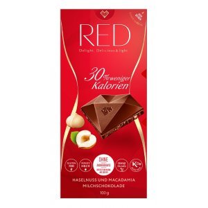 Шоколад Red Delight молочный с фундуком и макадамия DIA 100г