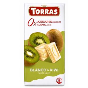 Шоколад Torras білий з ківі DIA 75г