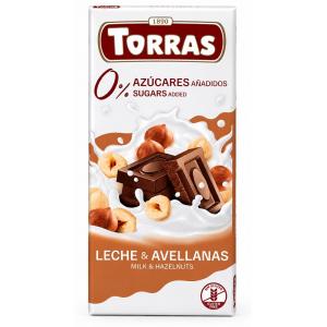 Шоколад Torras молочний з фундуком DIA 75г