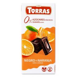 Шоколад Torras темний з апельсином DIA 75г,  Torras, Шоколад