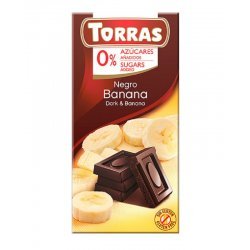 Шоколад Torras темний з бананом DIA 75г,  Torras, Шоколад