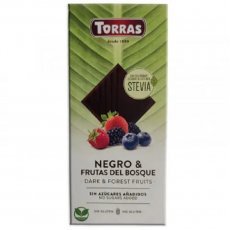 Шоколад Torras темный с лесными ягодами со стевией 125г