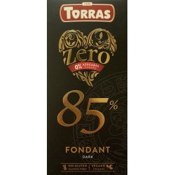 Шоколад Torras Zero 85% темний без цукру 100г,  Torras, Шоколад