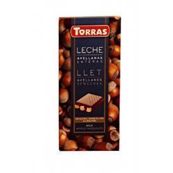 Шоколад Torras молочний з фундуком 200г,  Torras, Шоколад