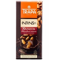 Шоколад Trapa темний 70% з мигдалем 175г,  Trapa, Кондитерські вироби