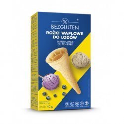 Вафельні ріжки Bezgluten для морозива 40г (12шт.),  Bezgluten, Вафлі