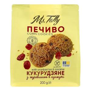Печиво Ms.Tally кукурудзяне з журавлиною в кунжуті 200г