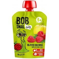Пюре фруктовое Bob Snail яблоко-малина без сахара 90г